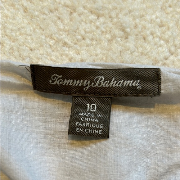 100% Linen Tommy Bahama Tan Floral Skirt - Picture 2 of 6
